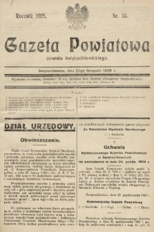 Gazeta Powiatowa Powiatu Świętochłowickiego = Kreisblattdes Kreises Świętochłowice. 1928, nr 45