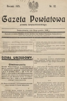 Gazeta Powiatowa Powiatu Świętochłowickiego = Kreisblattdes Kreises Świętochłowice. 1928, nr 52