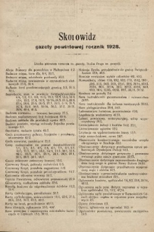 Gazeta Powiatowa Powiatu Świętochłowickiego = Kreisblattdes Kreises Świętochłowice. 1929, skorowidz rocznik 1928