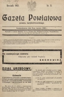 Gazeta Powiatowa Powiatu Świętochłowickiego = Kreisblattdes Kreises Świętochłowice. 1929, nr 3