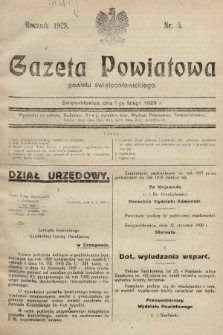 Gazeta Powiatowa Powiatu Świętochłowickiego = Kreisblattdes Kreises Świętochłowice. 1929, nr 5