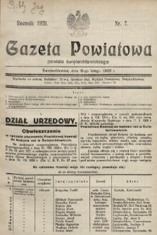 Gazeta Powiatowa Powiatu Świętochłowickiego = Kreisblattdes Kreises Świętochłowice. 1929, nr 7