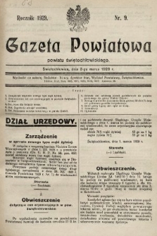 Gazeta Powiatowa Powiatu Świętochłowickiego = Kreisblattdes Kreises Świętochłowice. 1929, nr 9