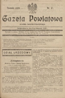 Gazeta Powiatowa Powiatu Świętochłowickiego = Kreisblattdes Kreises Świętochłowice. 1929, nr 45
