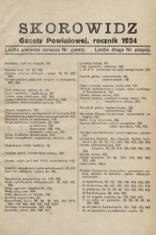 Gazeta Powiatowa Powiatu Świętochłowickiego = Kreisblattdes Kreises Świętochłowice. 1934, skorowidz rocznik 1934