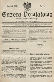 Gazeta Powiatowa Powiatu Świętochłowickiego = Kreisblattdes Kreises Świętochłowice. 1934, nr 7