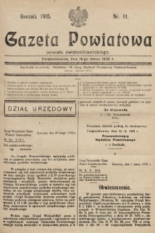 Gazeta Powiatowa Powiatu Świętochłowickiego = Kreisblattdes Kreises Świętochłowice. 1935, nr 11