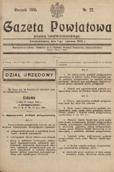 Gazeta Powiatowa Powiatu Świętochłowickiego = Kreisblattdes Kreises Świętochłowice. 1935, nr 22