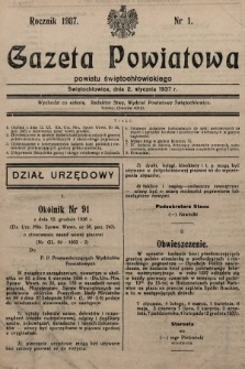 Gazeta Powiatowa Powiatu Świętochłowickiego = Kreisblattdes Kreises Świętochłowice. 1937, nr 1