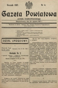 Gazeta Powiatowa Powiatu Świętochłowickiego = Kreisblattdes Kreises Świętochłowice. 1937, nr 4