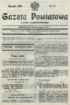 Gazeta Powiatowa Powiatu Świętochłowickiego = Kreisblattdes Kreises Świętochłowice. 1937, nr 47