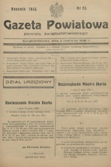 Gazeta Powiatowa Powiatu Świętochłowickiego = Kreisblattdes Kreises Świętochłowice. 1938, nr 23