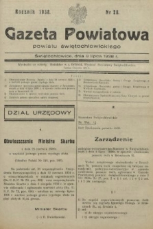 Gazeta Powiatowa Powiatu Świętochłowickiego = Kreisblattdes Kreises Świętochłowice. 1938, nr 28