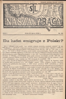 Nasza Praca : tygodnik wydawany przez Zarząd Główny TSL we Lwowie. 1936, nr 30