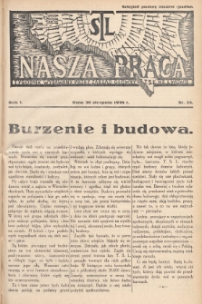 Nasza Praca : tygodnik wydawany przez Zarząd Główny TSL we Lwowie. 1936, nr 35