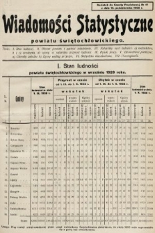 Wiadomości Statystyczne Powiatu Świętochłowickiego : dodatek do Gazety Powiatowej. 1928, nr 41