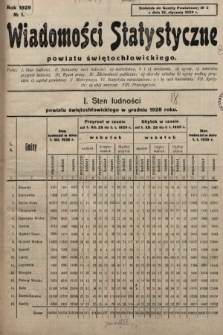 Wiadomości Statystyczne Powiatu Świętochłowickiego : dodatek do Gazety Powiatowej. 1929, nr 1