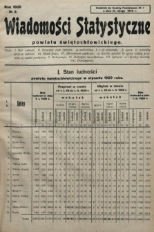 Wiadomości Statystyczne Powiatu Świętochłowickiego : dodatek do Gazety Powiatowej. 1929, nr 2