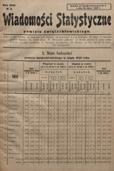 Wiadomości Statystyczne Powiatu Świętochłowickiego : dodatek do Gazety Powiatowej. 1929, nr 3