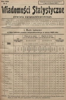 Wiadomości Statystyczne Powiatu Świętochłowickiego : dodatek do Gazety Powiatowej. 1929, nr 4