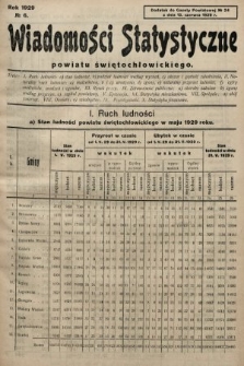 Wiadomości Statystyczne Powiatu Świętochłowickiego : dodatek do Gazety Powiatowej. 1929, nr 6