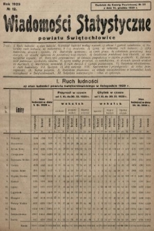 Wiadomości Statystyczne Powiatu Świętochłowickiego : dodatek do Gazety Powiatowej. 1929, nr 12