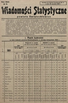 Wiadomości Statystyczne Powiatu Świętochłowickiego : dodatek do Gazety Powiatowej. 1930, nr 11