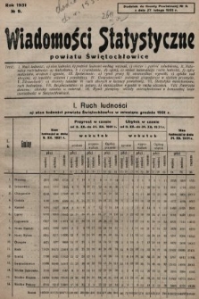 Wiadomości Statystyczne Powiatu Świętochłowickiego : dodatek do Gazety Powiatowej. 1931, nr 9