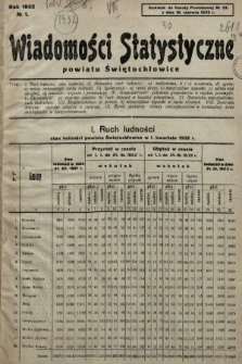 Wiadomości Statystyczne Powiatu Świętochłowickiego : dodatek do Gazety Powiatowej. 1932, nr 1
