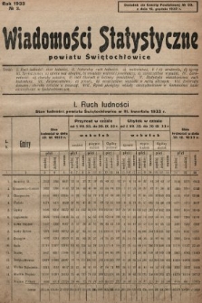 Wiadomości Statystyczne Powiatu Świętochłowickiego : dodatek do Gazety Powiatowej. 1933, nr 3
