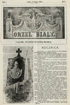 Orzeł Biały : tygodnik, wychodzi na każdą niedzielę. 1925, nr 7