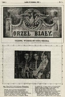 Orzeł Biały : tygodnik, wychodzi na każdą niedzielę. 1925, nr 15