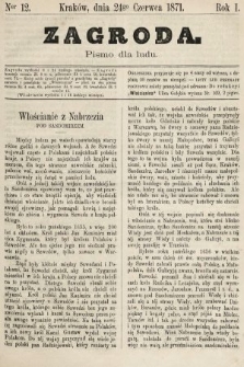 Zagroda : pismo dla ludu. 1871, nr 12