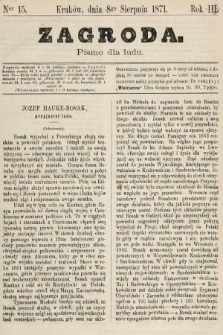 Zagroda : pismo dla ludu. 1871, nr 15