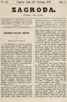 Zagroda : pismo dla ludu. 1871, nr 16