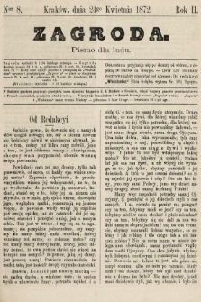 Zagroda : pismo dla ludu. 1872, nr 8