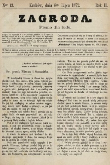 Zagroda : pismo dla ludu. 1872, nr 13