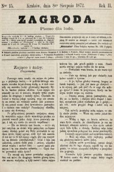 Zagroda : pismo dla ludu. 1872, nr 15