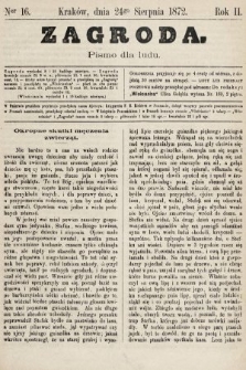 Zagroda : pismo dla ludu. 1872, nr 16