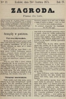 Zagroda : pismo dla ludu. 1874, nr 12