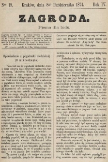 Zagroda : pismo dla ludu. 1874, nr 19