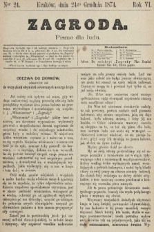 Zagroda : pismo dla ludu. 1874, nr 24