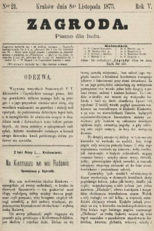 Zagroda : pismo dla ludu. 1875, nr 21