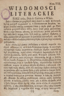 Wiadomości Literackie. 1760, num. VIII