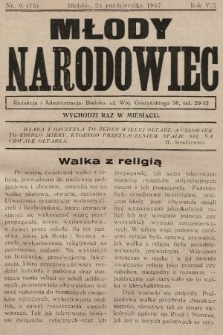 Młody Narodowiec. 1937, nr 9