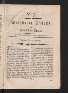 Warschauer Zeitung für Polens Freye Bürger. 1794, nr 3