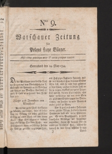 Warschauer Zeitung für Polens Freye Bürger. 1794, nr 9