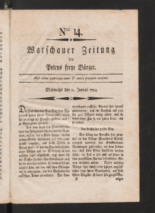 Warschauer Zeitung für Polens Freye Bürger. 1794, nr 14