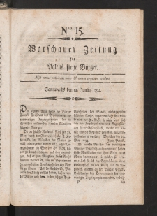 Warschauer Zeitung für Polens Freye Bürger. 1794, nr 15