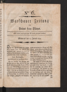Warschauer Zeitung für Polens Freye Bürger. 1794, nr 16
